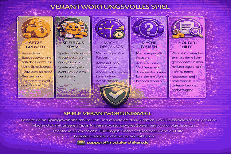 Verantwortungsvolles Spielen Grenzen setzen aus Spass spielen Pausen machen Hilfe holen Support verfuegbar