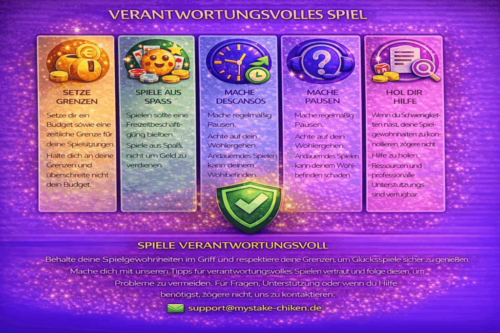 Verantwortungsvolles Spielen Grenzen setzen aus Spass spielen Pausen machen Hilfe holen Support verfuegbar